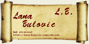 Lana Bulović vizit kartica